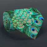 Cravate Lien vert-bleu de motif de plume de paon<br><div class="desc">Cravate vert-bleu de motif de plume de paon. Customisez en ajoutant la photo, le texte, le nom ou l'image. Grand anniversaire ou cadeau de Valentine pour le papa, le frère, l'ami, le marié ou le mari.</div>