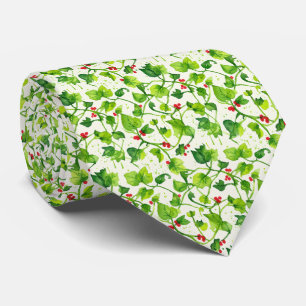 Cravate Lierre montant aquarelle vert citron vibrant