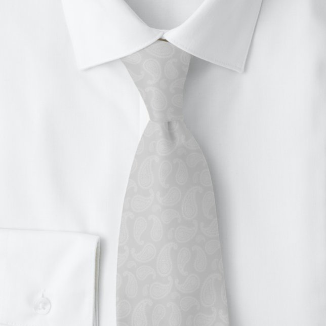 Cravate Light Gray Paisley (Créateur téléchargé)
