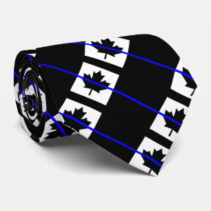 Cravate Ligne bleue mince sur le drapeau canadien