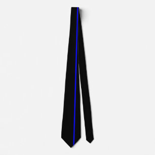 Cravate Ligne verticale mince bleue sur la droite