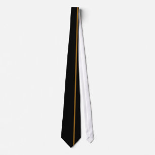 Cravate Ligne verticale mince Brown d'or sur le noir