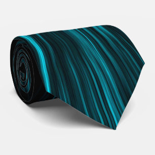 Cravate Lignes Abstraites cool bleu noir Hypergalaxie