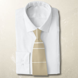 Cravate Lignes horizontales, bandes blanches sur beige