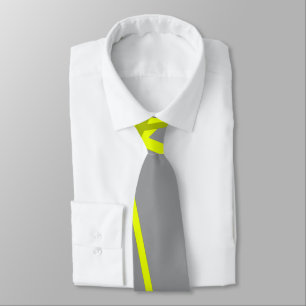 Cravate Lignes jaunes chaotiques sur motif moderne rétro g