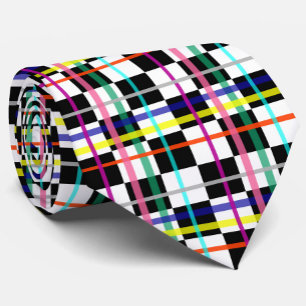 Cravate Lignes Plaid Multicolores À damiers Design Tartan