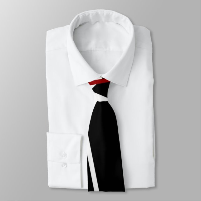 Cravate Lignes rouges et blanches abstraites sans couture  (Attaché)