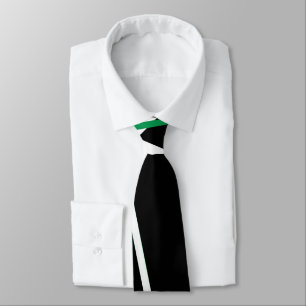 Cravate Lignes vertes et blanches abstraites sans couture 