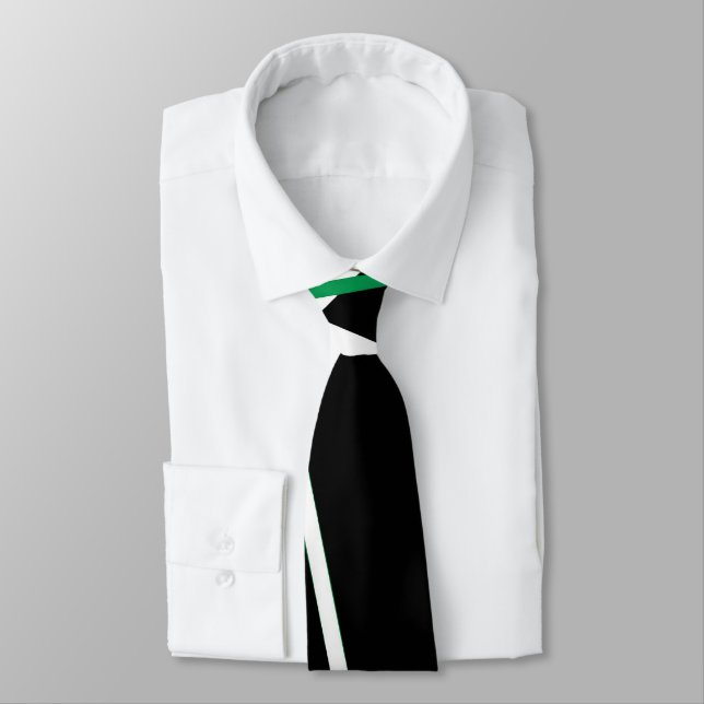 Cravate Lignes vertes et blanches abstraites sans couture  (Attaché)
