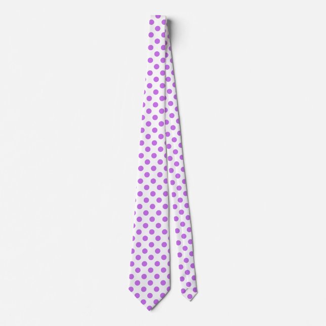 Cravate Lilac et pois blancs (Devant)