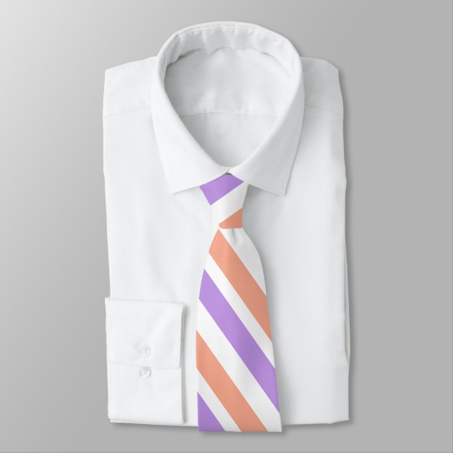 Cravate Lilac Peach White Diagonal (Attaché)
