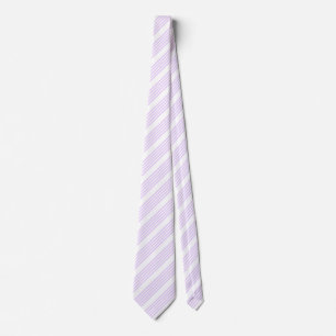 Cravate Lilac purple and white five stripes pattern
