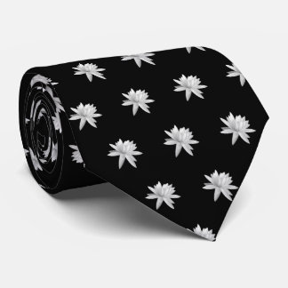 Cravate Lily Lotus Motif noir et blanc