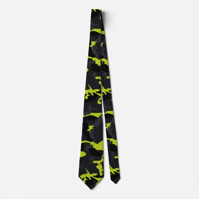 Cravate Lime Points forts Camo (Devant)