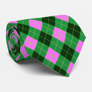 Cravate Lime vert, rose et noir Jacquard