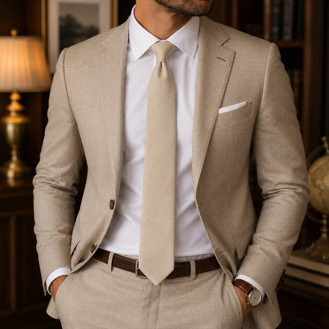 Cravate Lin beige (Créateur téléchargé)