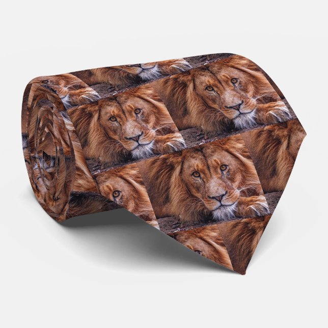 Cravate Lion africain (Roulé)