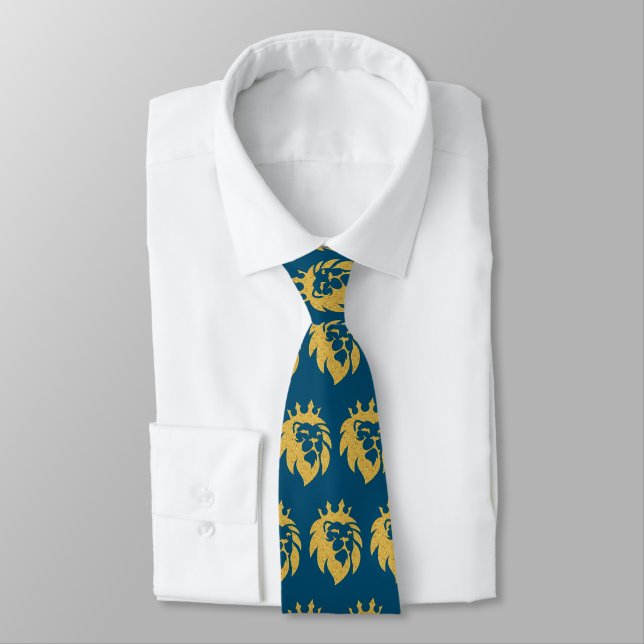 Cravate Lion avec couronne - Or Style 1 (Attaché)