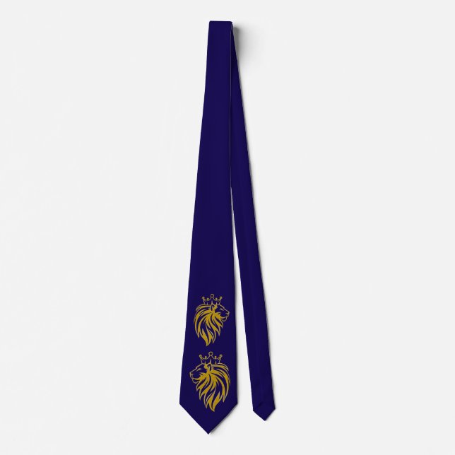 Cravate Lion Avec Couronne - Style Or 2 (Devant)