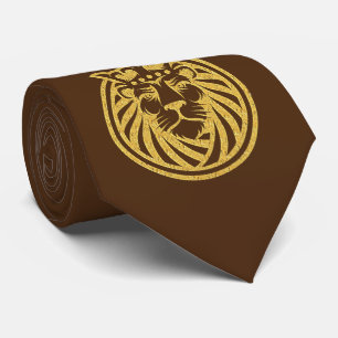 Cravate Lion avec couronne - Style or 4