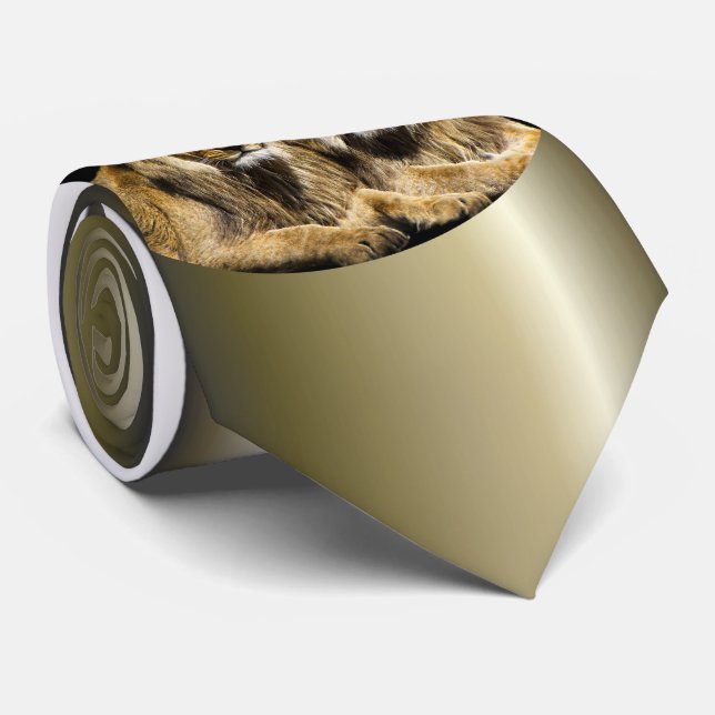 Cravate Lions prédateurs dangereux (Roulé)