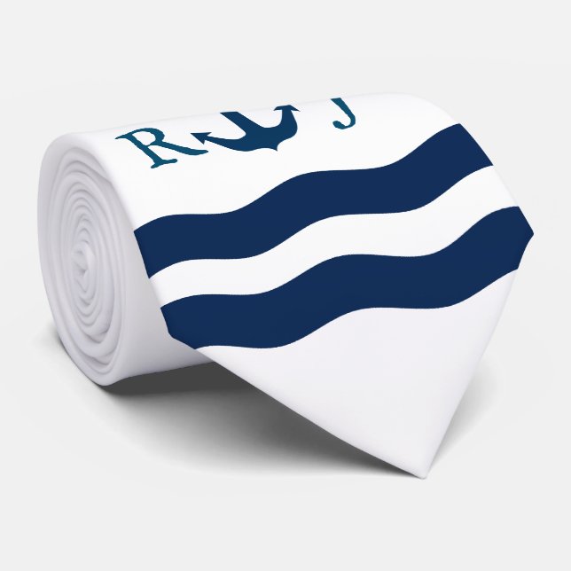 Cravate Lissez la coutume nautique d'Ancre (Roulé)