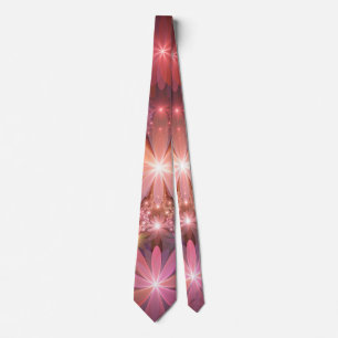 Cravate Lit De Fleurs Coloré Brillant Art Fractal Abstrait