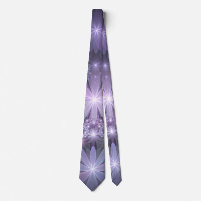 Cravate Lit de fleurs tendance brillant art abstrait fract (Devant)
