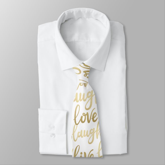 Cravate Live Laugh Love (Attaché)