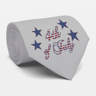 Cravate Logo 4 juillet USA Stars et Stripes