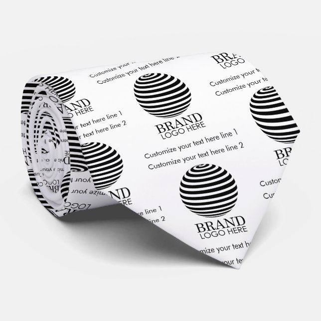 Cravate Logo d'entreprise moderne sur mesure (Roulé)