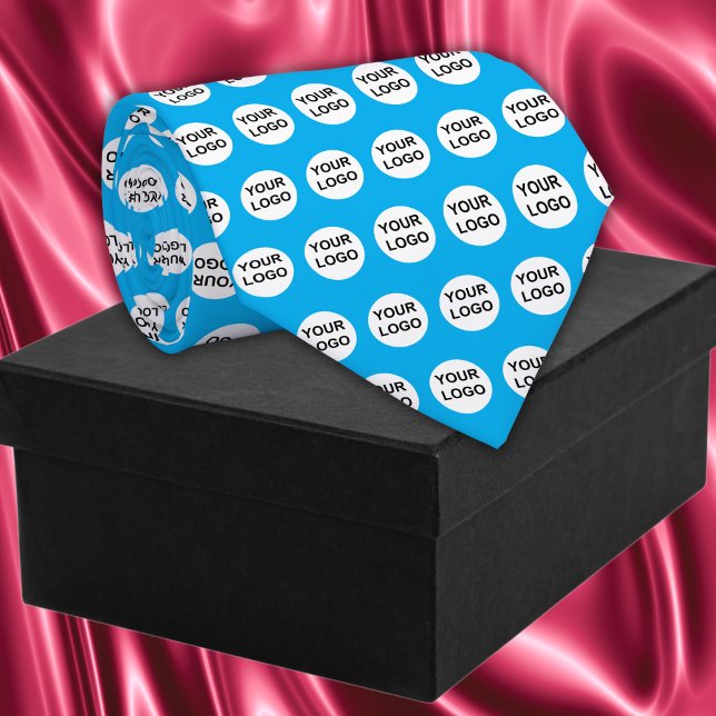 Cravate Logo personnalisé (Custom Logo Neck Tie in light blue)