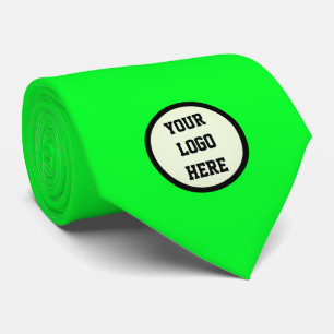 Cravate Logo Personnalisé Société Neon Green Business Entr
