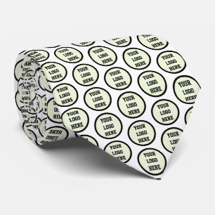 Cravate Logo personnalisé Société Solid White Business Ent