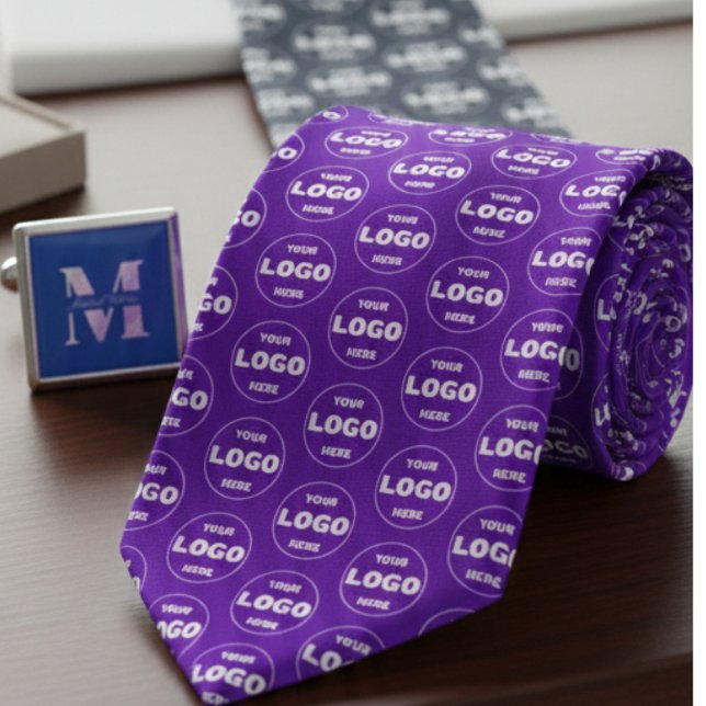 Cravate Logo personnalisé - Violet de marque professionnel (Custom Logo - Professional Branded Purple Neck Tie)
