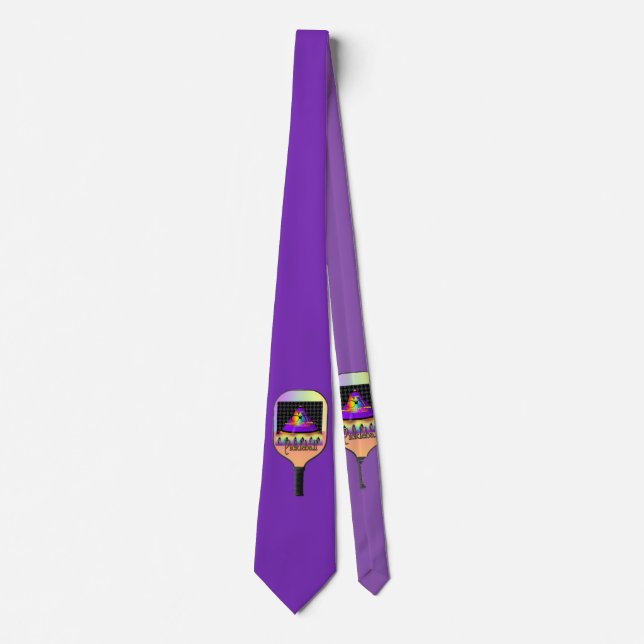 Cravate Logo Pickelball Violet   (Devant)