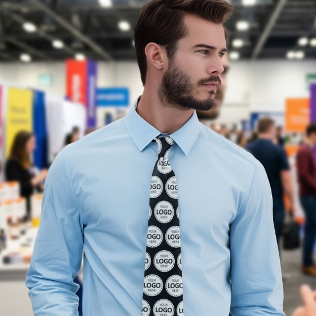 Cravate Logo Upload Custom Business Black Neck Tie (Créateur téléchargé)