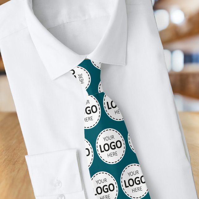 Cravate Logo Upload Custom Business Teal Neck Tie (Créateur téléchargé)