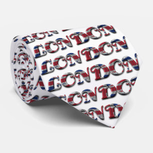 Cravate Londres Angleterre Typographie couleurs drapeau