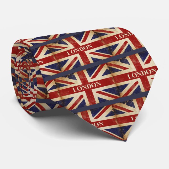 Cravate Londres - Union Jack - amour Londres d'I (Roulé)