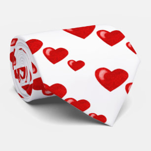 Cravate Lots of Love (Motif de coeur) (Rouge)