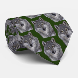Cravate Loup gris