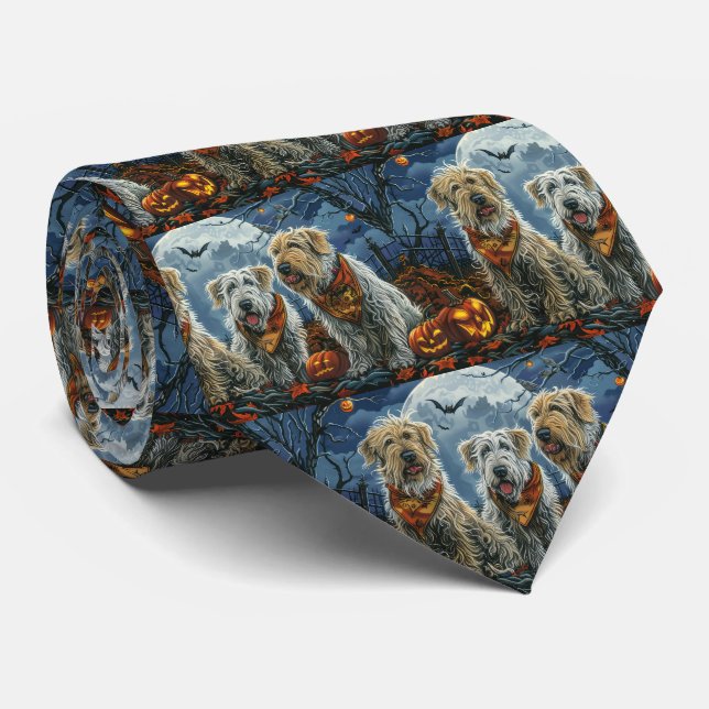 Cravate Loup-hound Halloween Squelettes (Roulé)