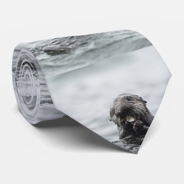 Cravate Loutre de mer adorable (Roulé)