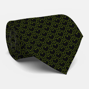Cravate Love Hearts & Pois motif en Lime Green