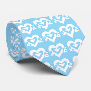 Cravate Love Logo, bleu et blanc