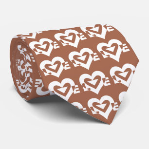 Cravate Love Logo, Brown et blanc