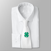 Lucky 4 Leaf Irish Clover col blanc