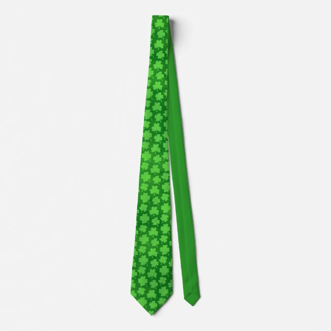 Cravate Lucky Four Leaf Clover Motif Green Irish (Devant)
