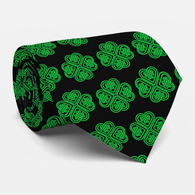 Cravate Lucky irish Shamrock Celtic Love (Roulé)